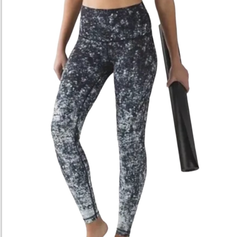 Lululemon Black Effervescence Wunder Under Pant Hi-Rise 50G